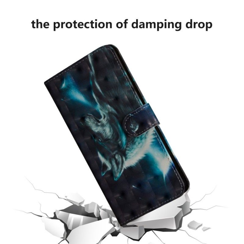 Lederhüllen Samsung Galaxy A50 Handyhülle Majestätischer Wolf