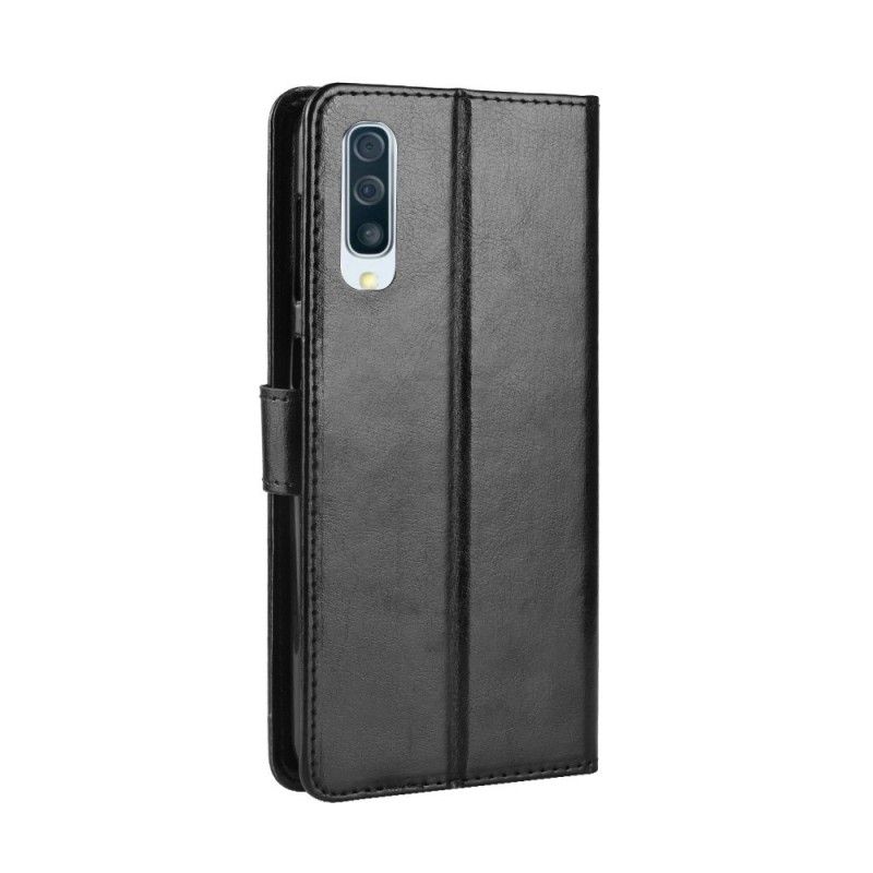 Lederhüllen Samsung Galaxy A50 Schwarz Quadratisches Kunstleder