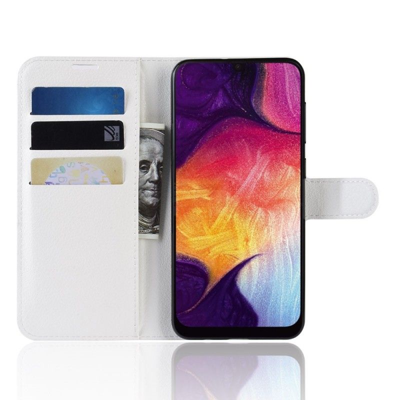 Lederhüllen Samsung Galaxy A50 Schwarz Retro-Kunstleder