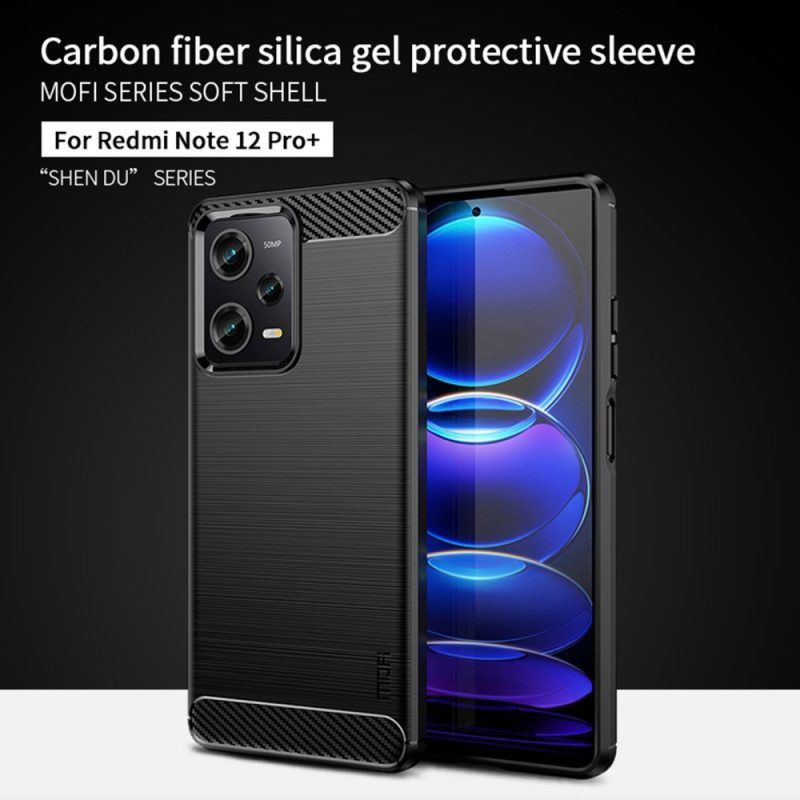Handyhülle Für Xiaomi Redmi Note 12 Pro Plus Gebürstete Kohlefaser