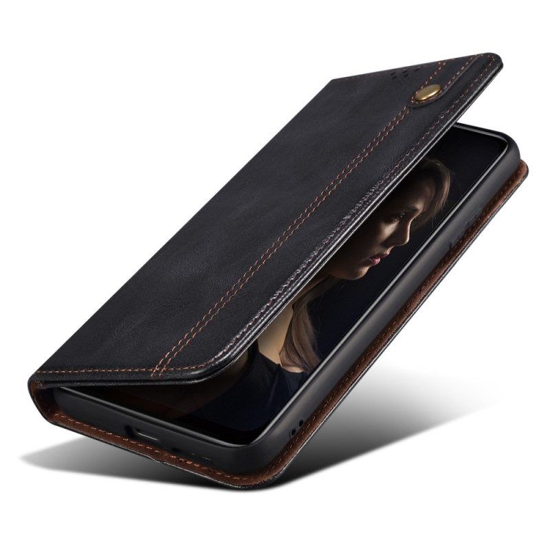 Schutzhülle Für Xiaomi Redmi Note 12 Pro Plus Flip Case Gewachstes Kunstleder