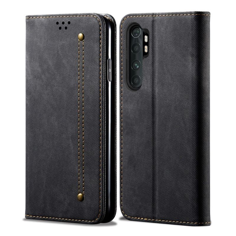 Flip Case Xiaomi Mi Note 10 Lite Schwarz Jeansstoff