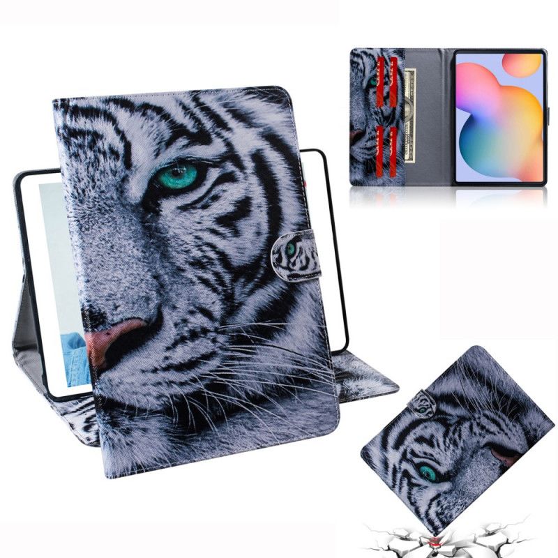 Lederhüllen Für Samsung Galaxy Tab S6 Lite Tigerkopf