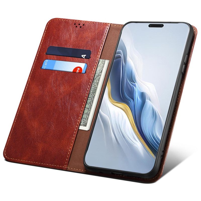 Flip Case Honor Magic 6 Pro Gewachstes Kunstleder