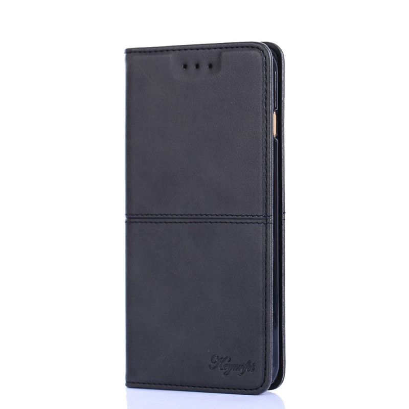 Flip Case Für Samsung Galaxy S21 Ultra 5G Schwarz Couture-Lederstil