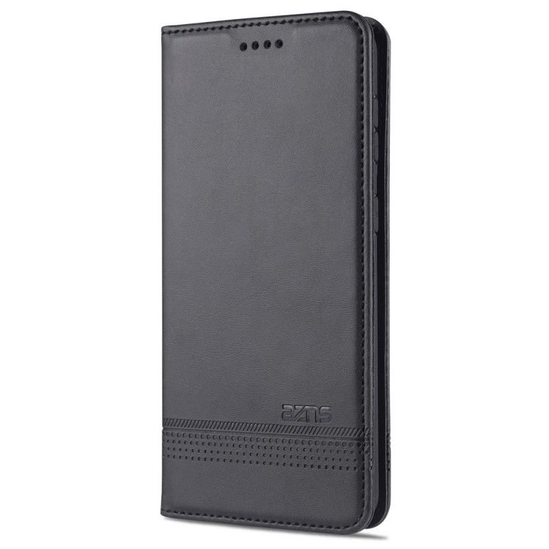 Flip Case Samsung Galaxy S21 Ultra 5G Schwarz Azns Lederstil