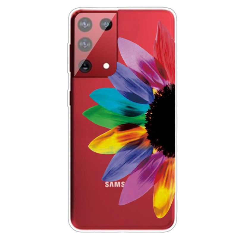 Hülle Samsung Galaxy S21 Ultra 5G Farbige Blume