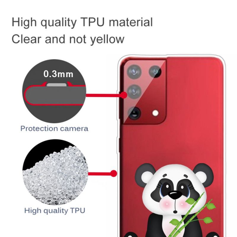 Hülle Samsung Galaxy S21 Ultra 5G Transparenter Trauriger Panda