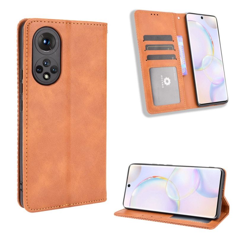 Flip Case Für Huawei Nova 9 / Honor 50 Stilisierter Vintage-ledereffekt