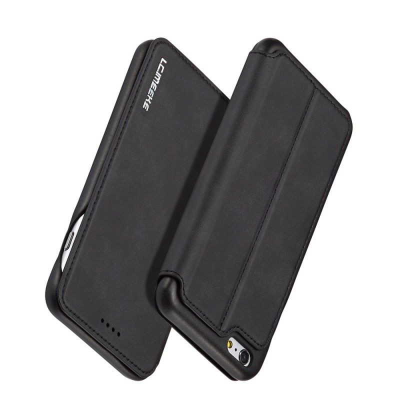 Flip Case iPhone 6 / 6S Schwarz Lc.Imeeke Ledereffekt