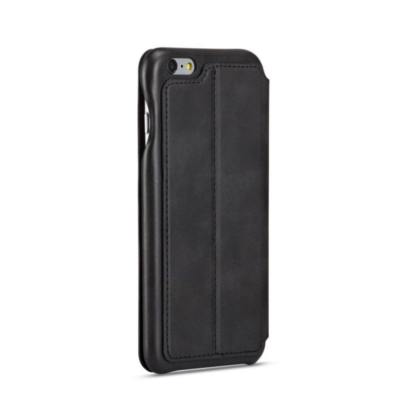 Flip Case iPhone 6 / 6S Schwarz Lc.Imeeke Ledereffekt