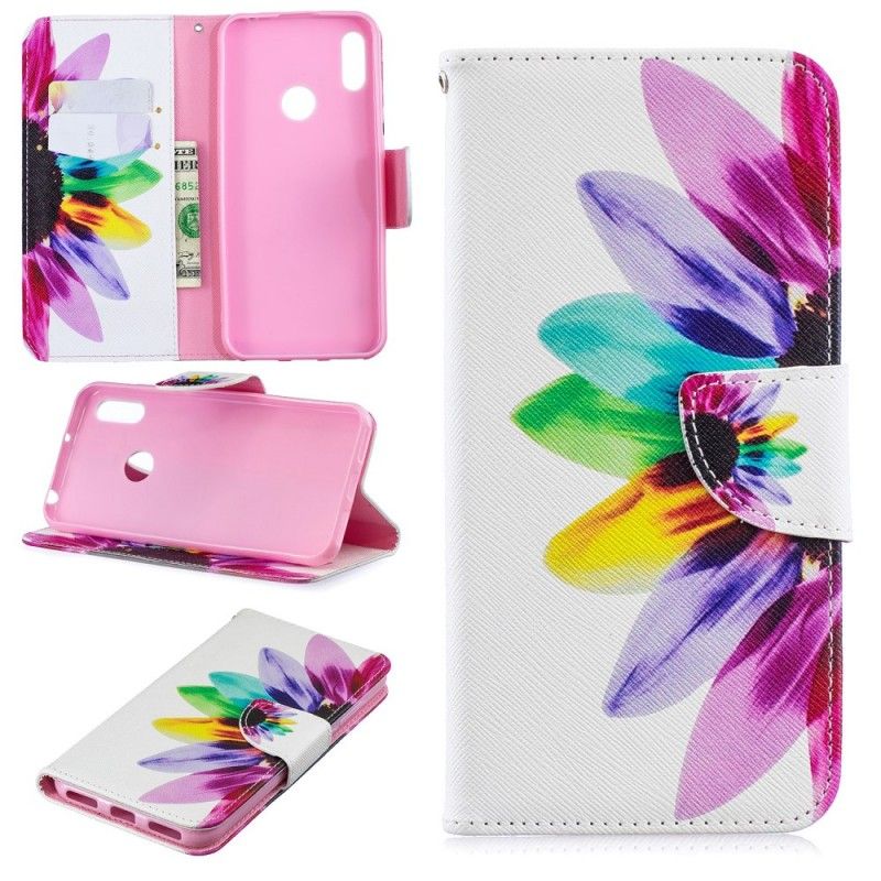 Lederhüllen Huawei Y6 2019 Aquarellblume