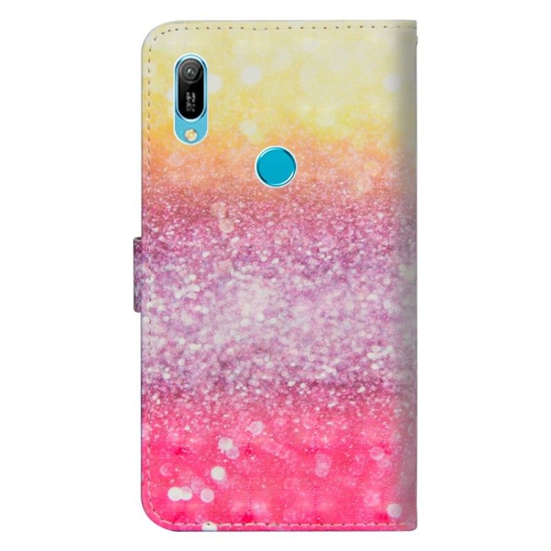 Lederhüllen Huawei Y6 2019 Gradient Magenta Glitter