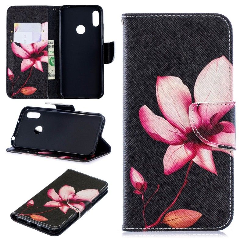 Lederhüllen Huawei Y6 2019 Rosa Blume