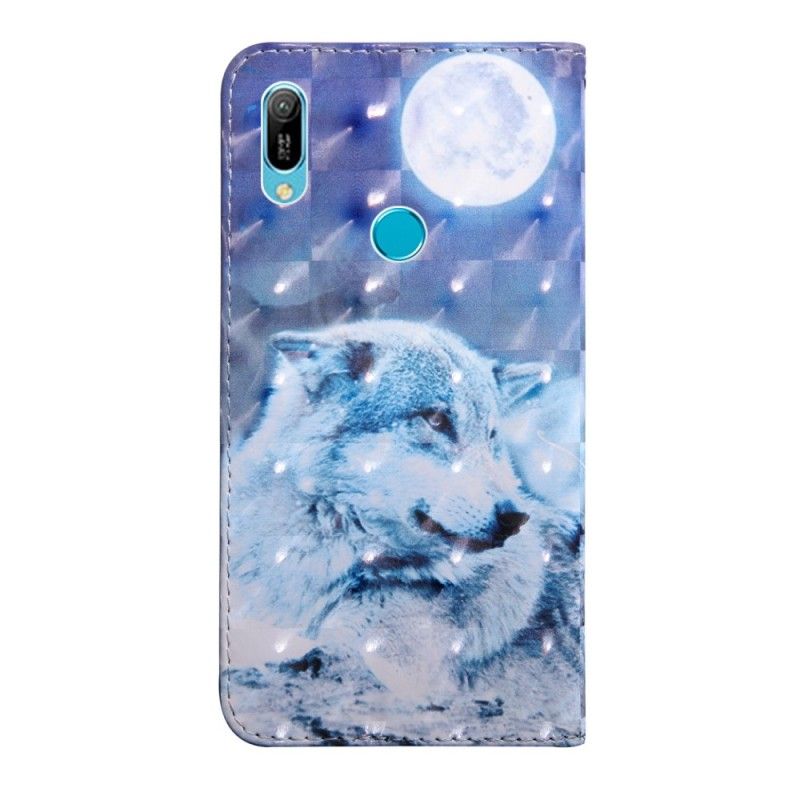 Lederhüllen Huawei Y6 2019 Wolf Im Mondlicht