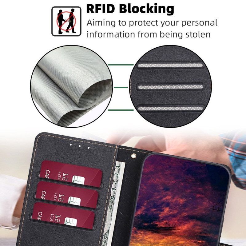 Flip Case Für Honor Magic 5 Lite Klassisches Rfid