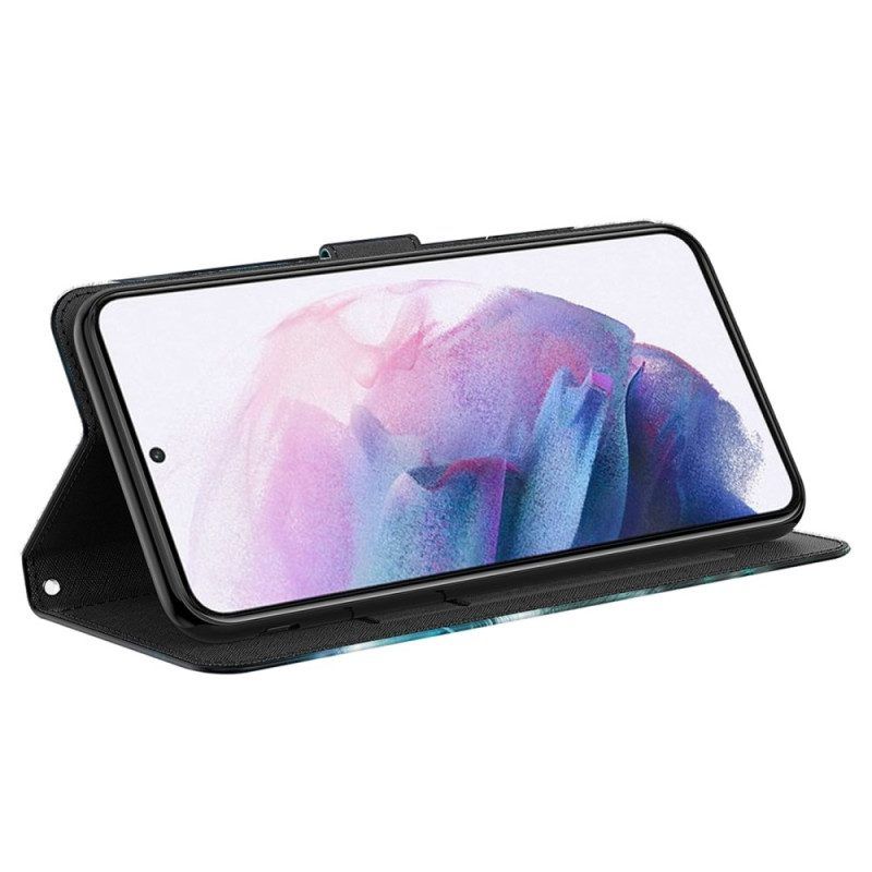 Flip Case Für Samsung Galaxy A14 / A14 5G Blautöne