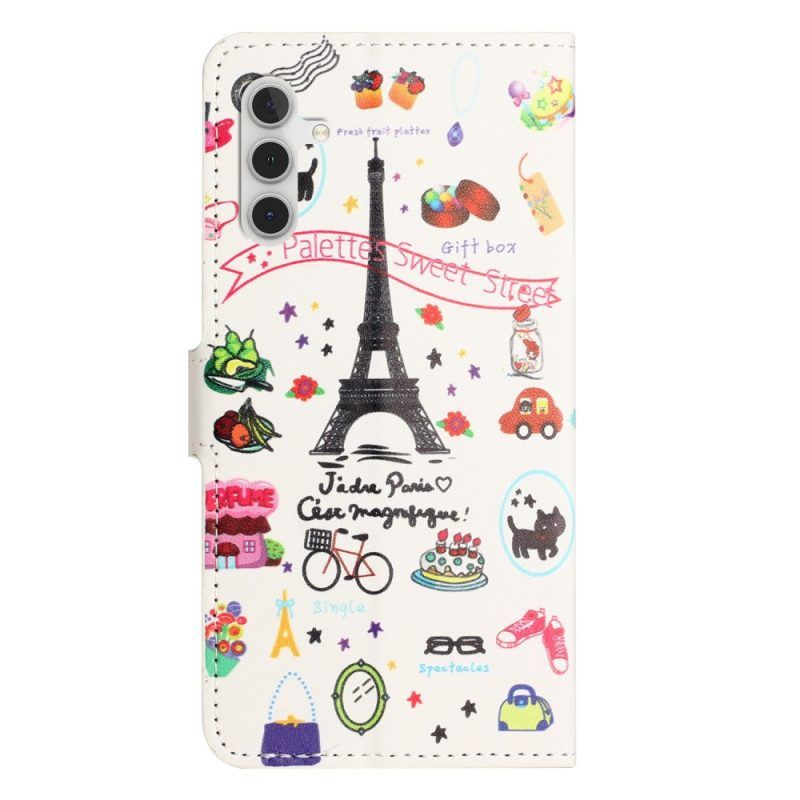 Flip Case Für Samsung Galaxy A14 / A14 5G Ich Liebe Paris