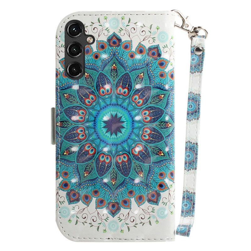 Flip Case Für Samsung Galaxy A14 / A14 5G Mit Kordel Riemchen-mandala