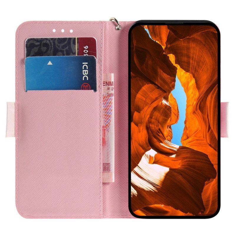 Flip Case Für Samsung Galaxy A14 / A14 5G Mit Kordel Tanga-hamster