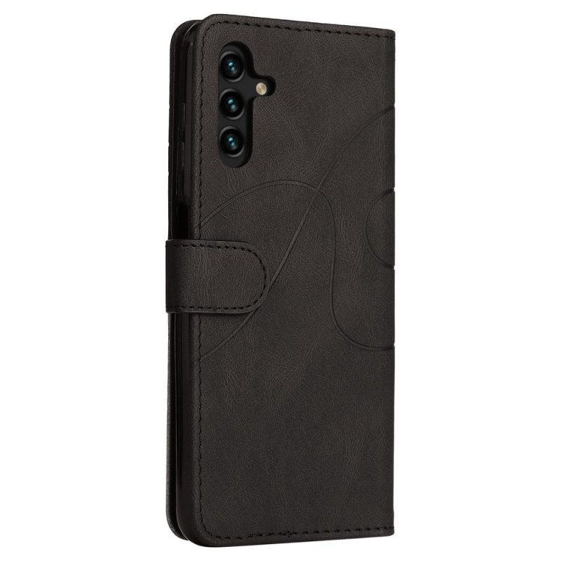 Flip Case Für Samsung Galaxy A14 / A14 5G Mit Kordel Zweifarbiger Riemen