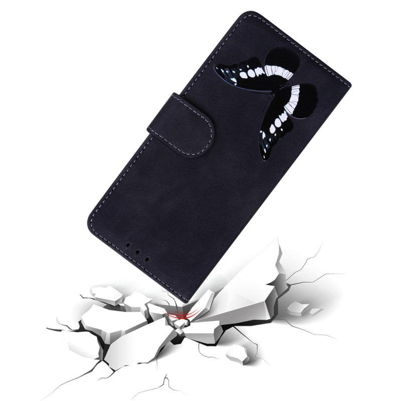 Flip Case Für Samsung Galaxy A14 / A14 5G Schmetterlingsdesign