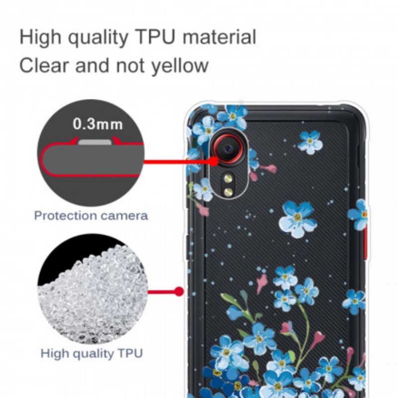 Hülle Samsung Galaxy Xcover 5 Blaue Blumen