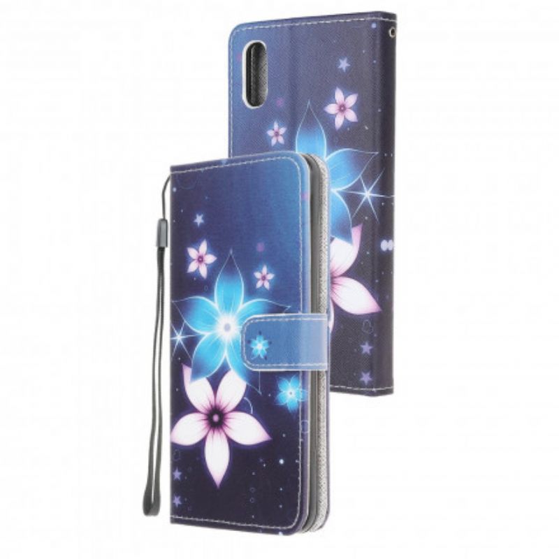 Lederhüllen Für Samsung Galaxy Xcover 5 Mondblumen Mit Riemen