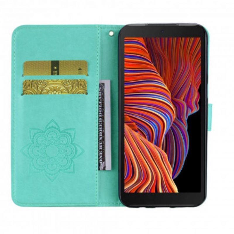 Lederhüllen Samsung Galaxy Xcover 5 Eulen-mandala Und Lanyard