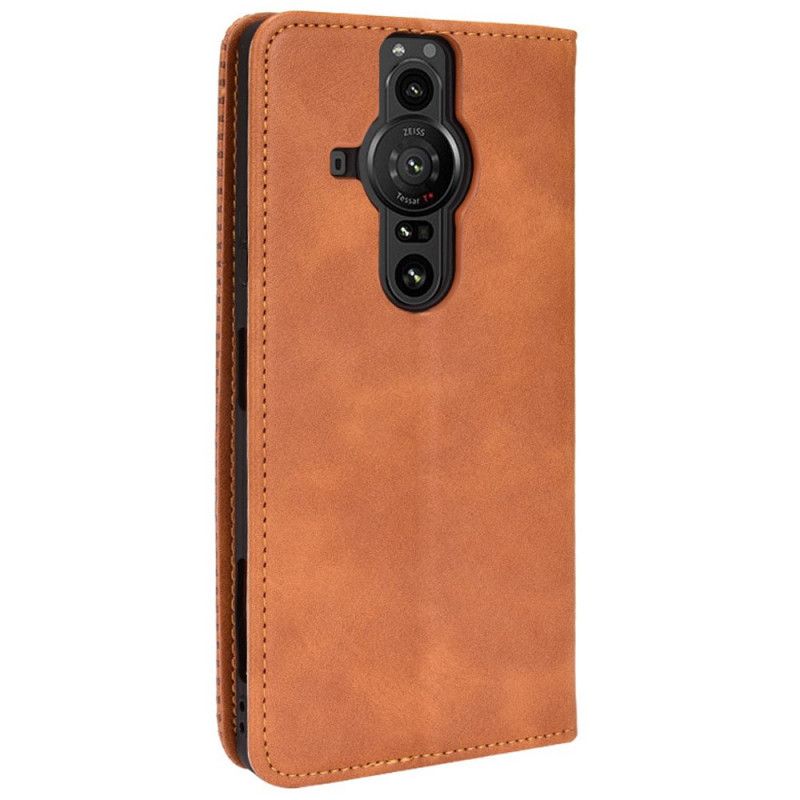 Flip Case Für Sony Xperia Pro-i Stilisierter Vintage-ledereffekt