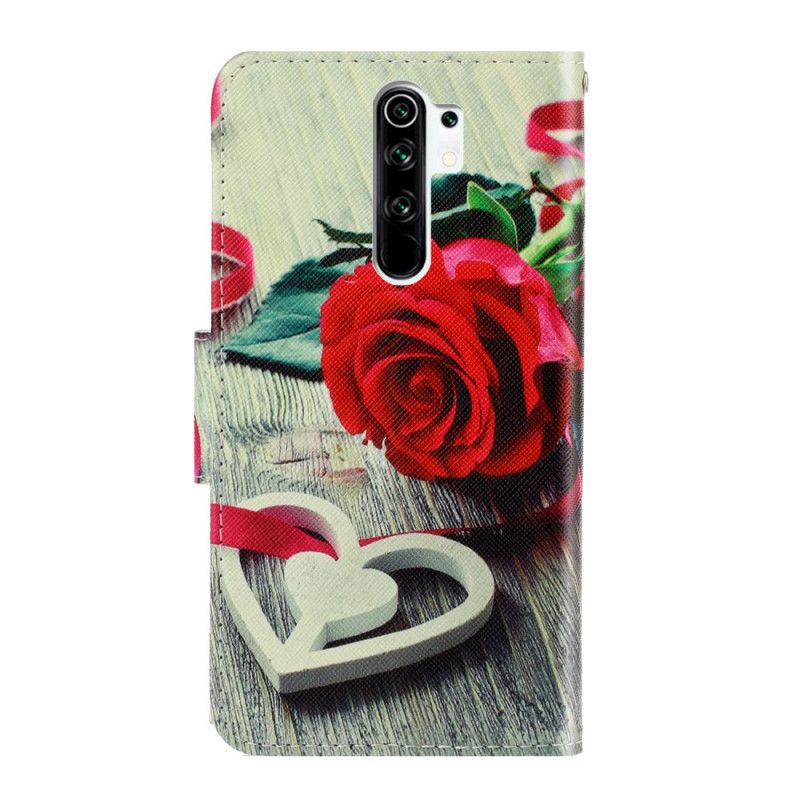 Lederhüllen Für Xiaomi Redmi 9 Romantische Rose Mit Tanga