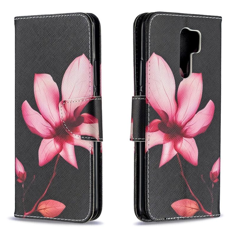 Lederhüllen Xiaomi Redmi 9 Rosa Blume