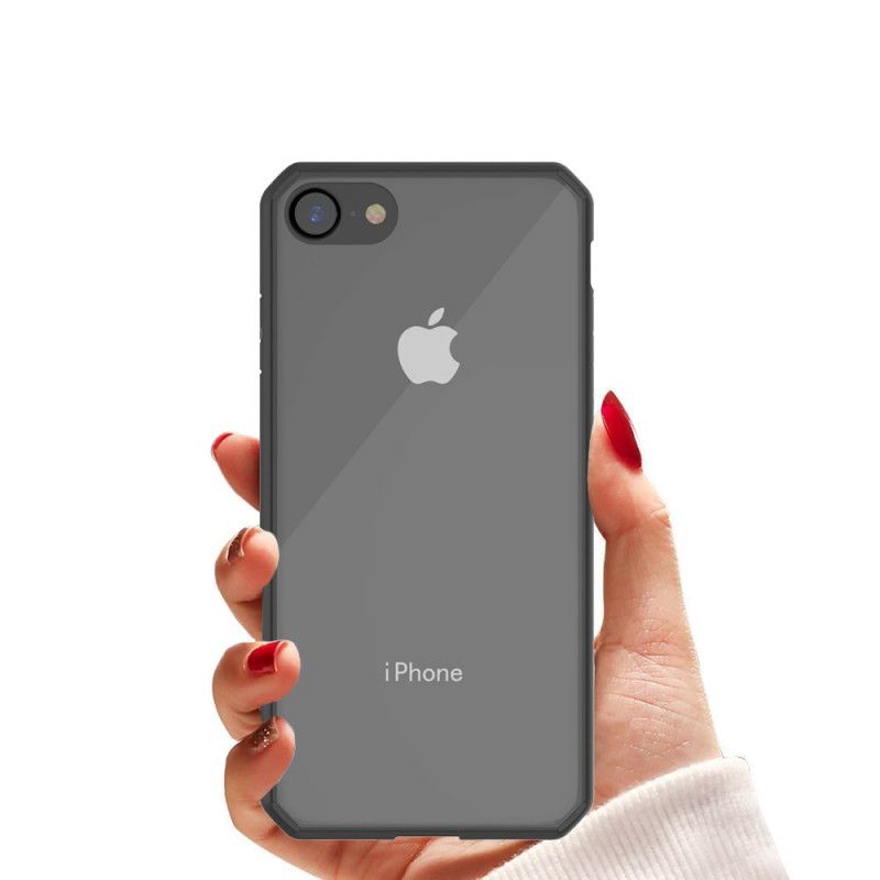 Hülle iPhone 7 / 8 / SE 2 Schwarz Transparente Farbige Kanten