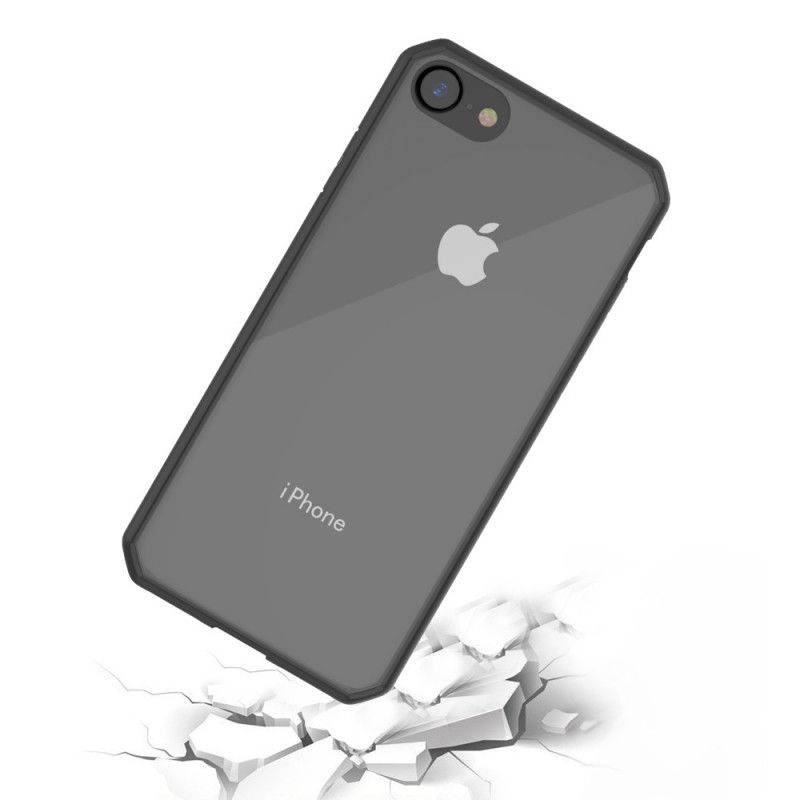 Hülle iPhone 7 / 8 / SE 2 Schwarz Transparente Farbige Kanten