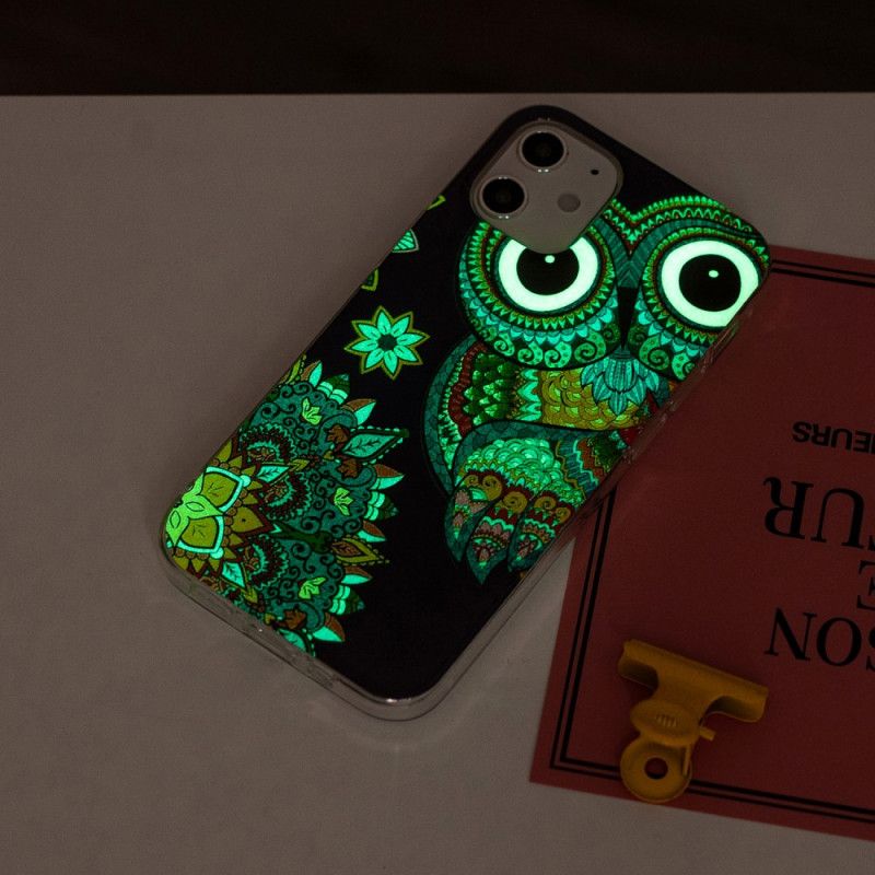 Hülle Für iPhone 12 Mini Fluoreszierende Mandala-Eule