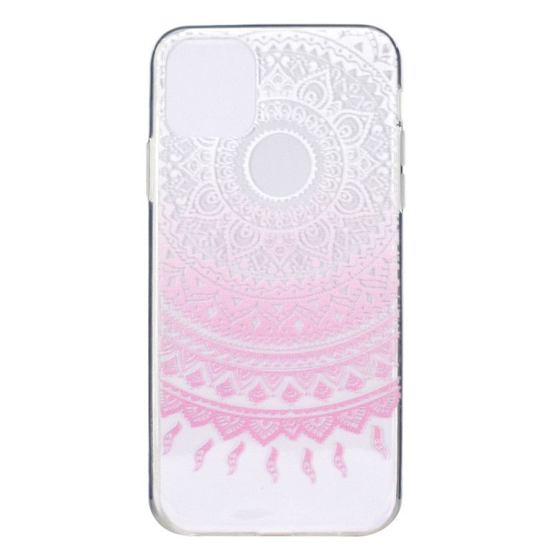 Hülle Für iPhone 12 Mini Pink Transparentes Farbiges Mandala