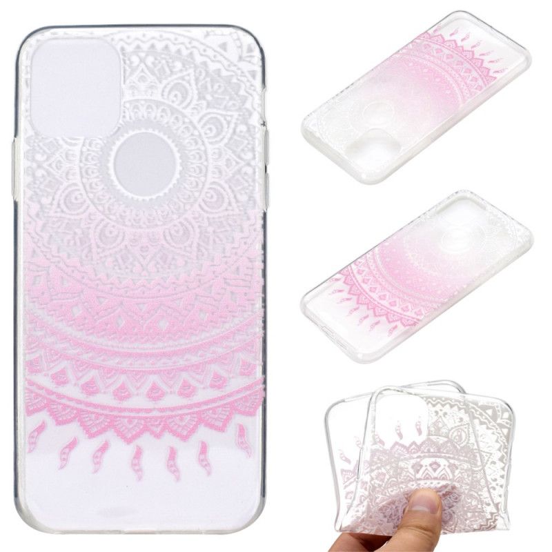 Hülle Für iPhone 12 Mini Pink Transparentes Farbiges Mandala