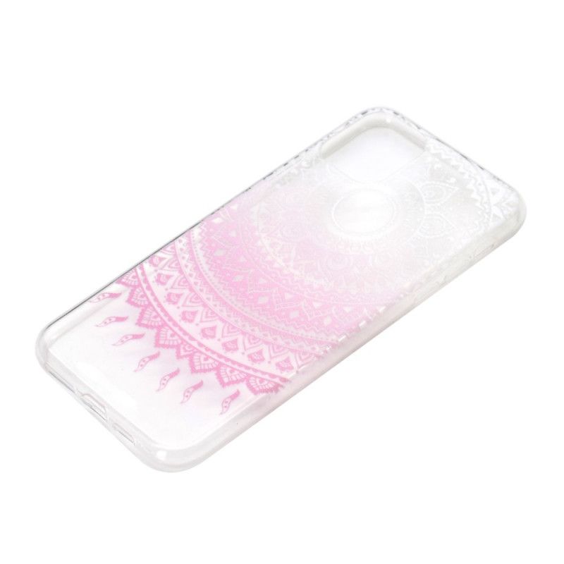 Hülle Für iPhone 12 Mini Pink Transparentes Farbiges Mandala