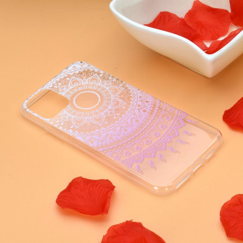 Hülle Für iPhone 12 Mini Pink Transparentes Farbiges Mandala