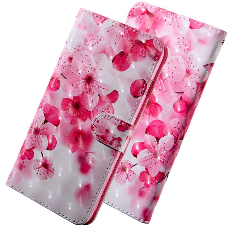 Lederhüllen iPhone 12 Mini Handyhülle Rosa Blüten