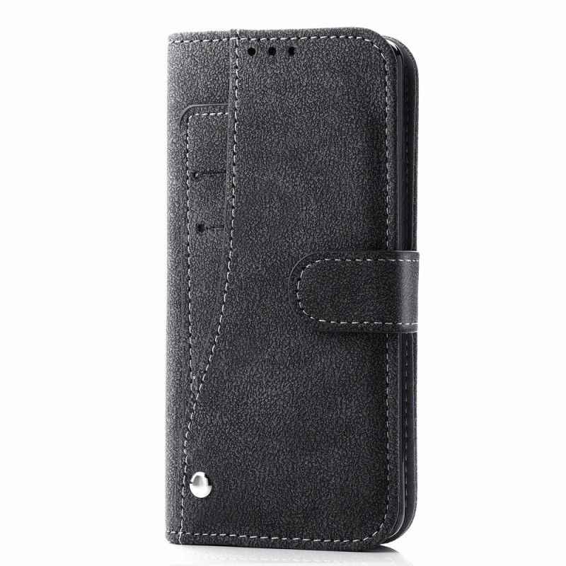 Lederhüllen iPhone 12 Mini Schwarz Rotierender Kartenhalter