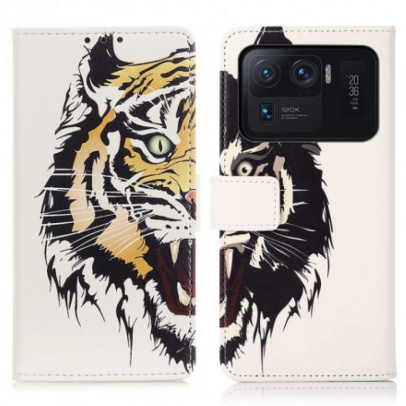 Lederhüllen Xiaomi Mi 11 Ultra Handyhülle Wilder Tiger