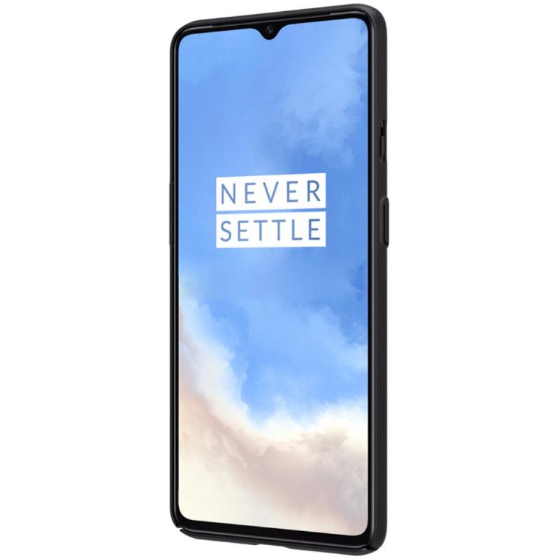 Hülle OnePlus 7T Schwarz Handyhülle Starrer Gefrosteter Nillkin