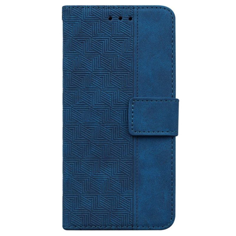 Flip Case Für Xiaomi 13 Mit Kordel Riemchenmuster