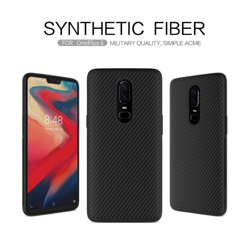 Hülle OnePlus 6 Nillkin-Kunstfaser Und Magnetfolie