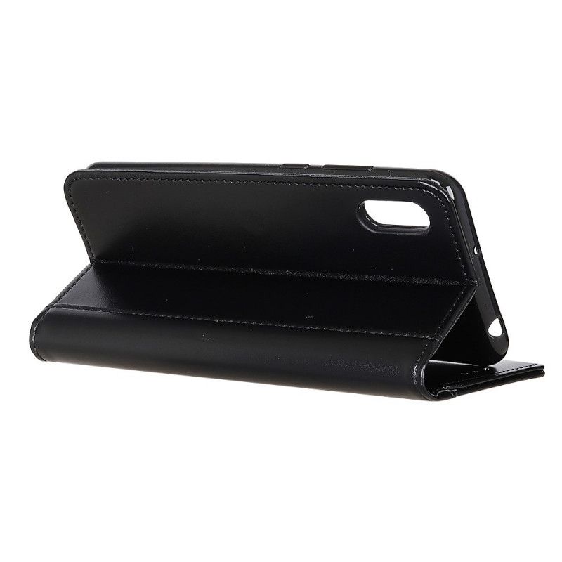 Flip Case Sony Xperia 5 II Schwarz Gespaltenes Leder