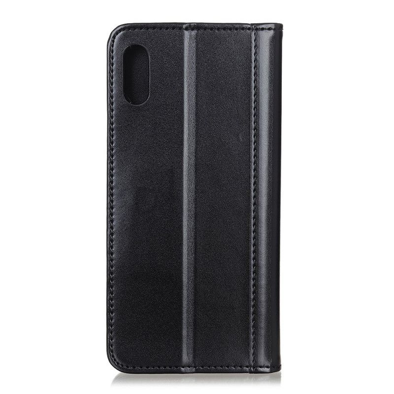 Flip Case Sony Xperia 5 II Schwarz Gespaltenes Leder