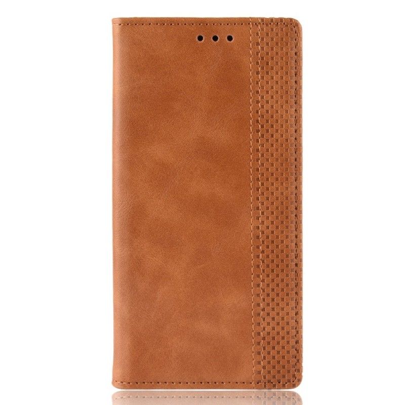 Flip Case Sony Xperia 1 Schwarz Stilisierter Vintage-Ledereffekt