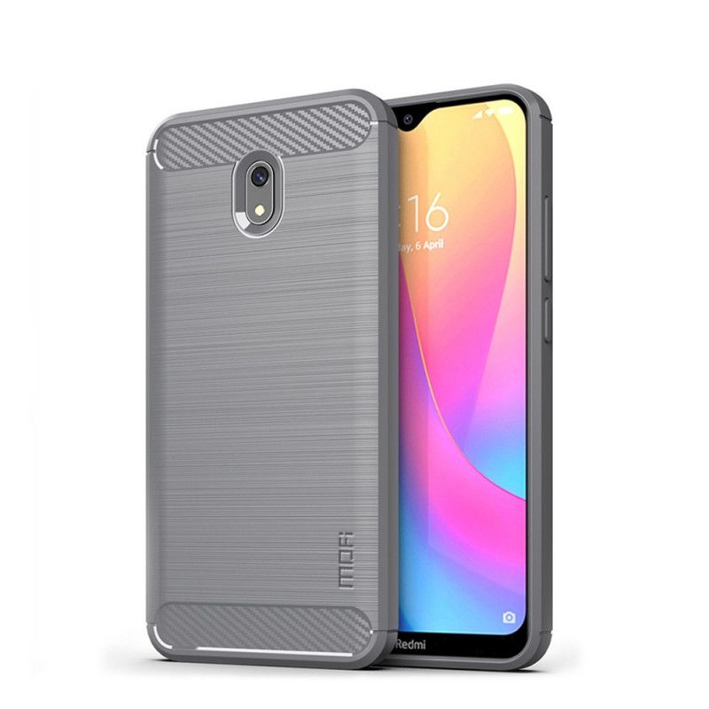 Hülle Xiaomi Redmi 8A Grau Gebürstete Mofi-Kohlefaser