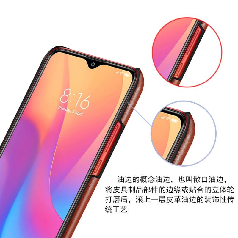 Hülle Xiaomi Redmi 8A Kaffee Ksq Zweifarbiger Ledereffekt